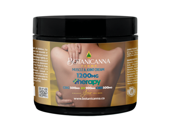 Botanicanna D9:CBD:CBG 1200mg Muscle & Joint Therapy Cream 4oz
