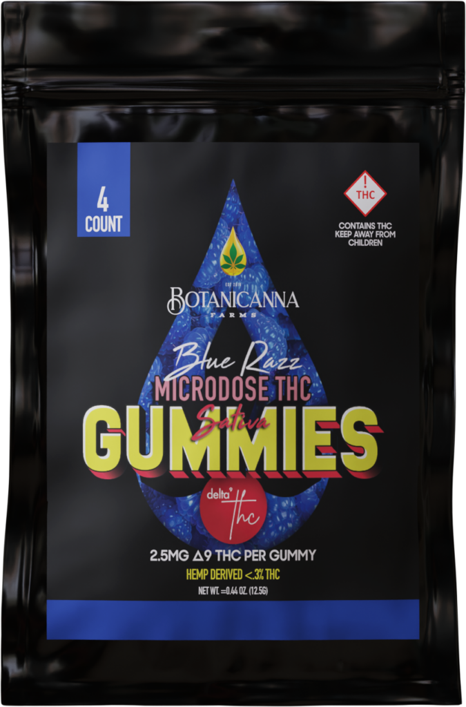 (IOWA COMPLIANT) Botanicanna D9 THC 2.5mg SATIVA Blue Razz Microdose ...