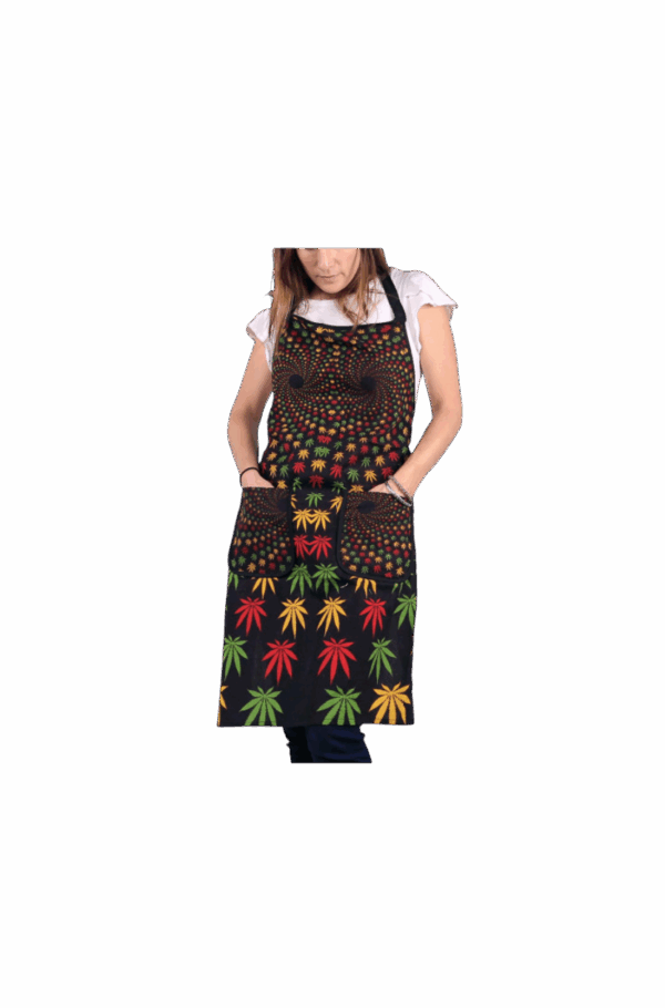 Kitchen Apron Rasta Cannabis Leaves Vortex