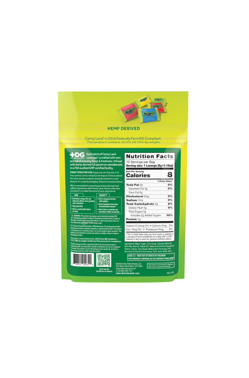 Canny Land D9:CBD 100mg:50mg SOUR Lozenges - Image 2