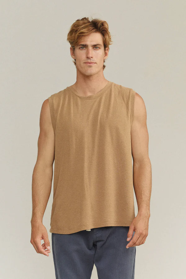50% OFF Jungmaven Hemp Malibu Muscle Tee - Coyote