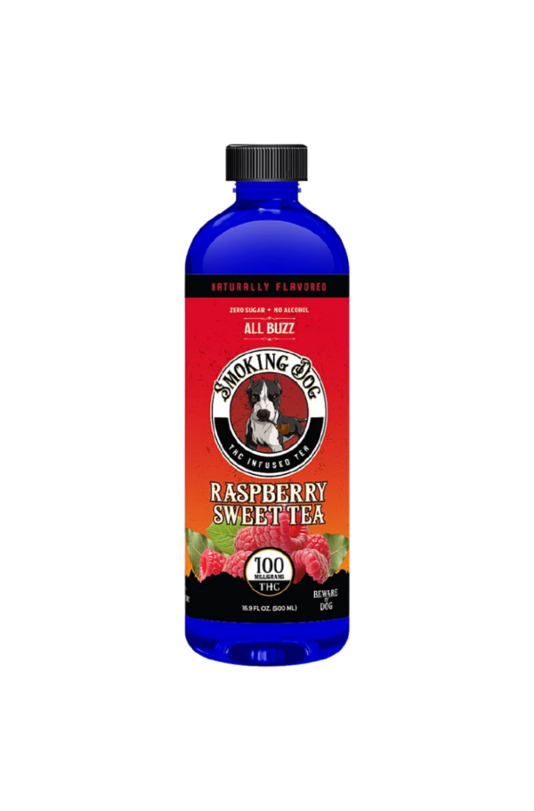 25% OFF Smoking Dog D9 THC 100mg RASPBERRY SWEET TEA